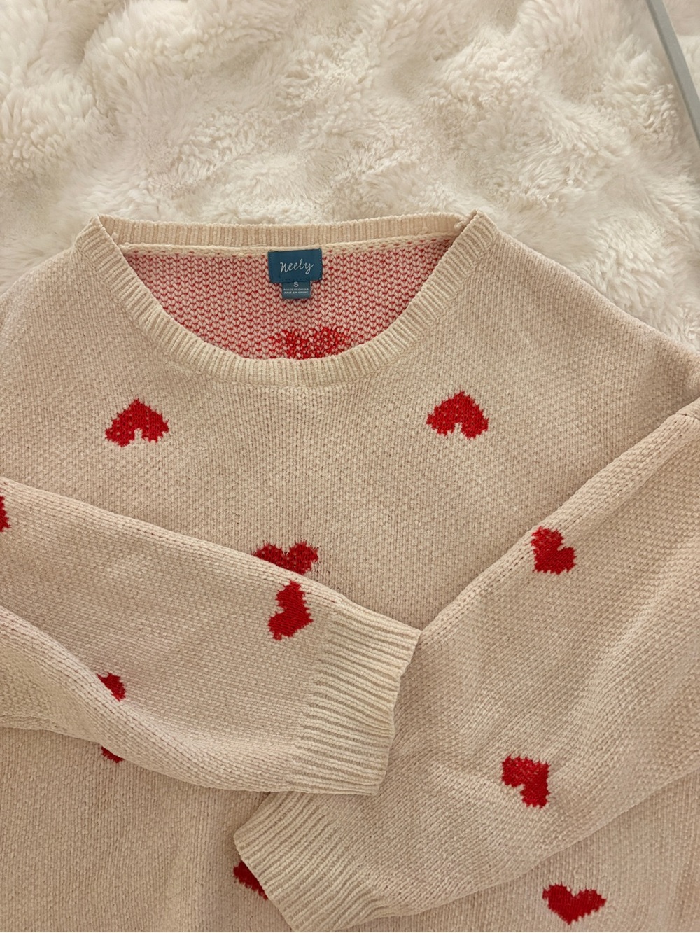 Anthropologie Neely Hearts Crewneck Sweater